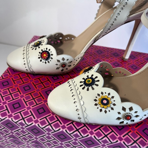 Tory Burch Heels Marguerite Nappa Ivory 9.5 - Used - Picture 9 of 16
